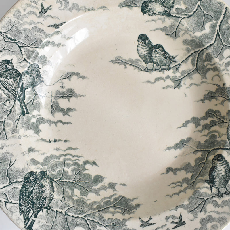 Antique Deep Plate U&C Sarreguemines Neige B