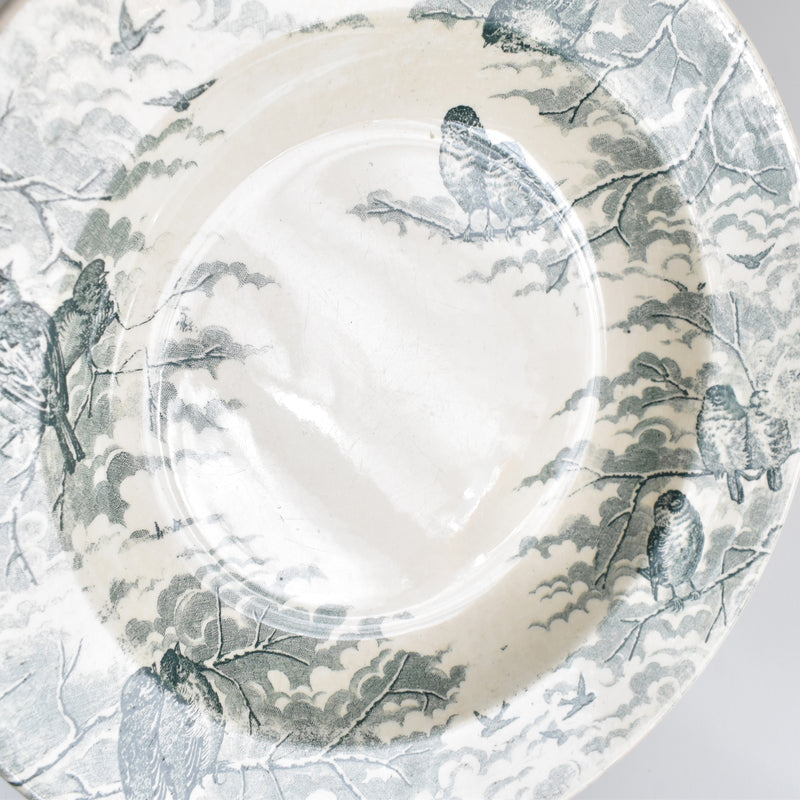Antique Deep Plate U&C Sarreguemines Neige B