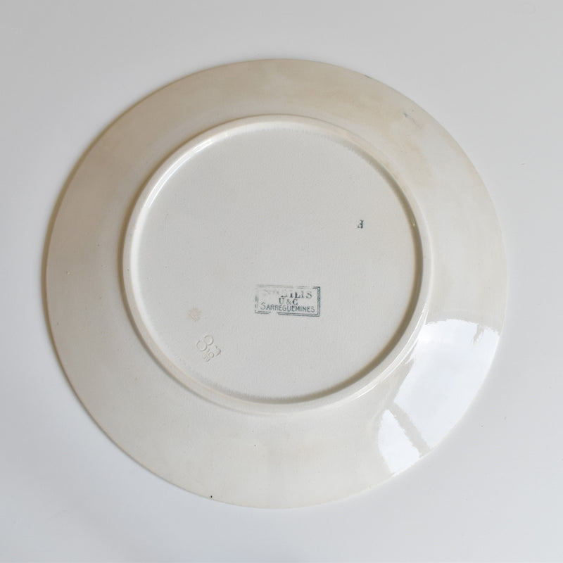 Antique Plate U&C Sarreguemines Nobilis A