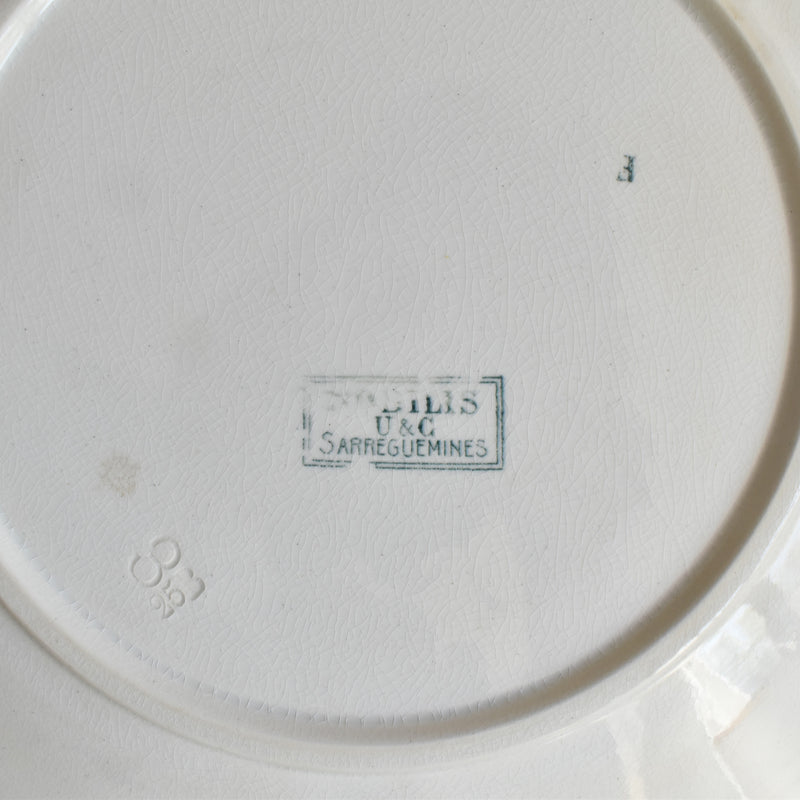 Antique Plate U&C Sarreguemines Nobilis A