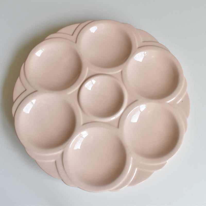 Vintage Oyster Plate, Digoin & Sarreguemines, Pink D