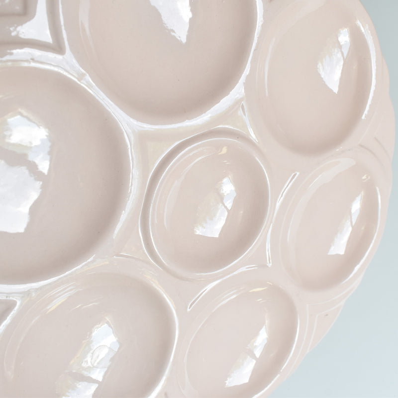Vintage Oyster Plate, Digoin & Sarreguemines, Pink D