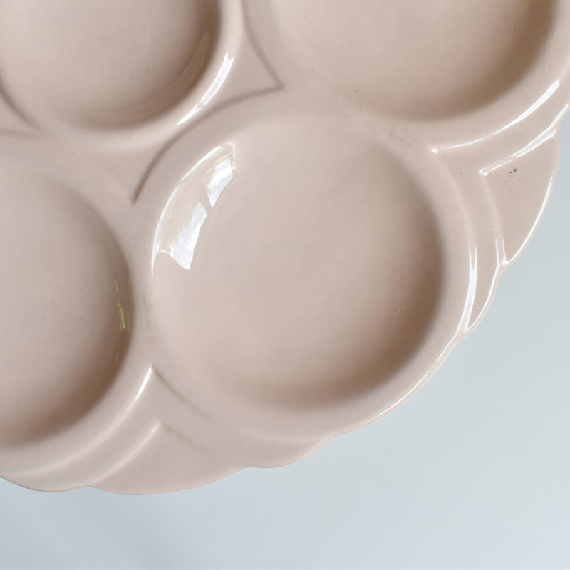 Vintage Oyster Plate, Digoin & Sarreguemines, Pink D