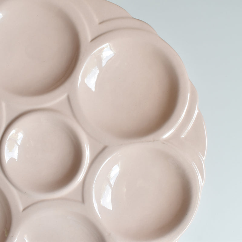 Vintage Oyster Plate, Digoin & Sarreguemines, Pink D