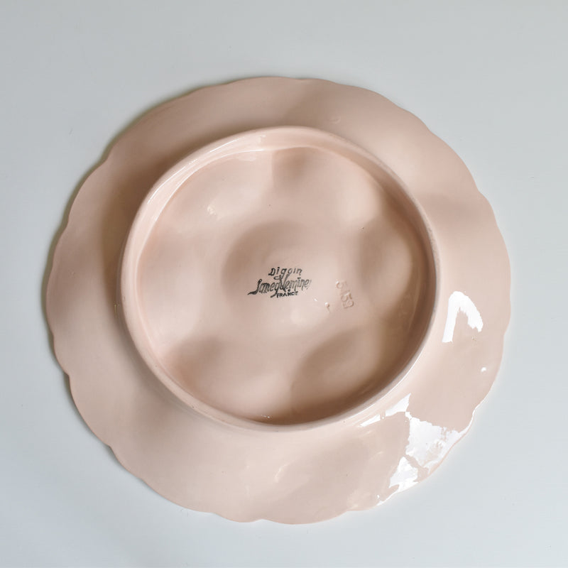Vintage Oyster Plate, Digoin & Sarreguemines, Pink D