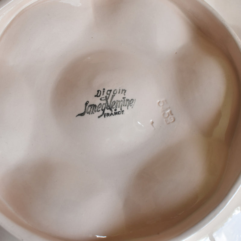 Vintage Oyster Plate, Digoin & Sarreguemines, Pink D