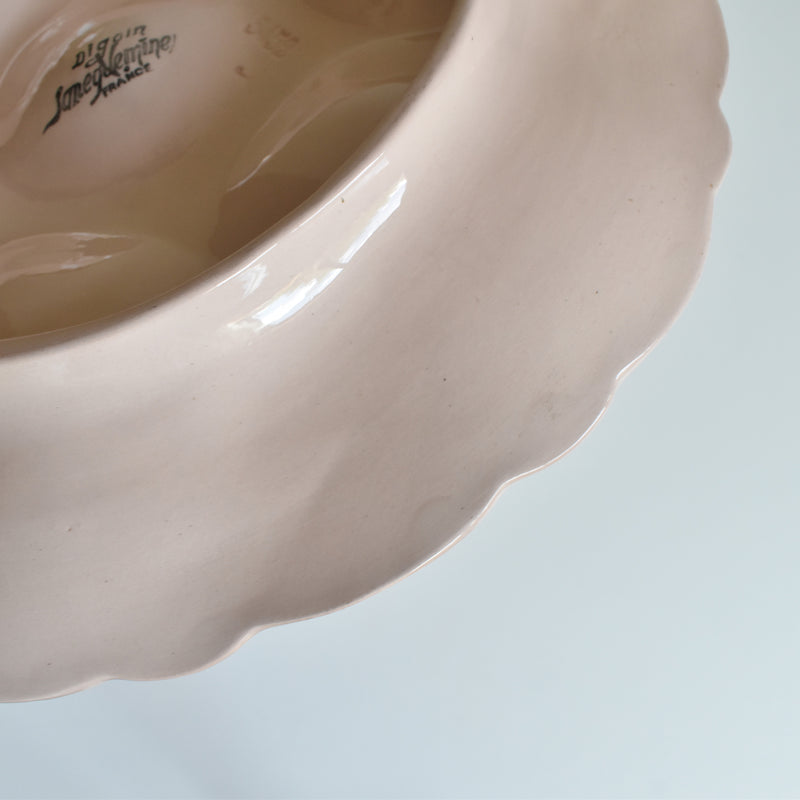 Vintage Oyster Plate, Digoin & Sarreguemines, Pink D