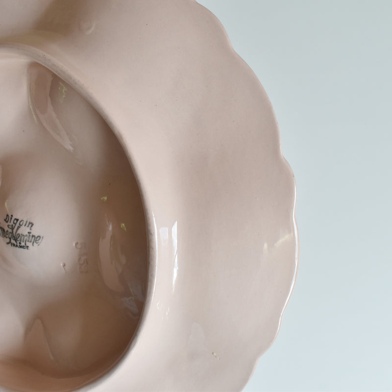 Vintage Oyster Plate, Digoin & Sarreguemines, Pink D