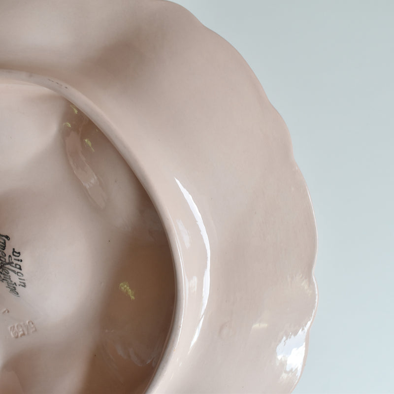 Vintage Oyster Plate, Digoin & Sarreguemines, Pink D