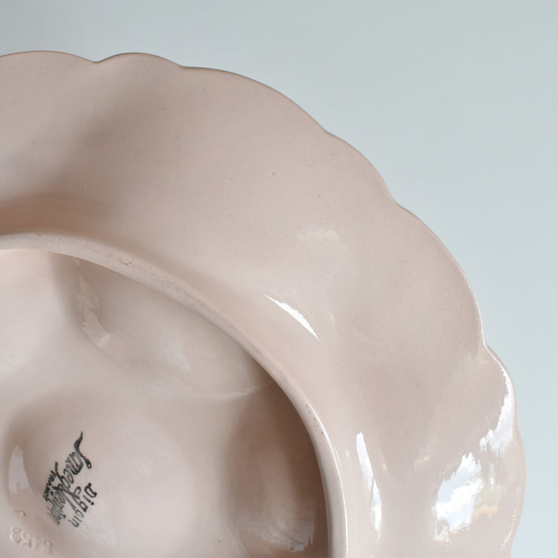 Vintage Oyster Plate, Digoin & Sarreguemines, Pink D