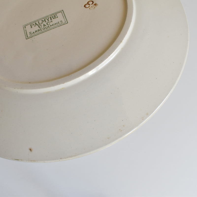 Antique Plate - U&C Sarreguemines Palmyre C