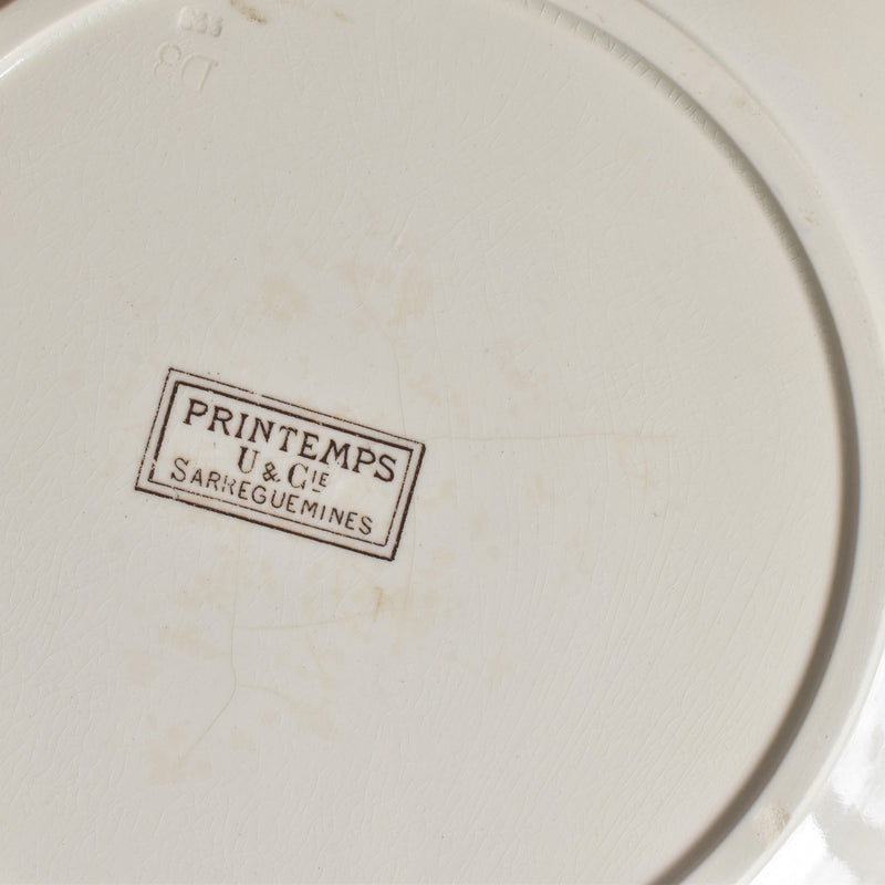 Antique Plate - Sarreguemines Printemps (Spring) A