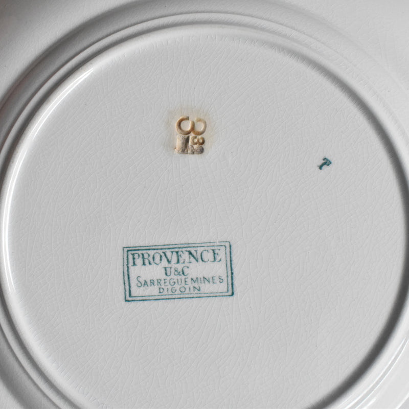 Antique Plate U&C Sarreguemines Provence (F)