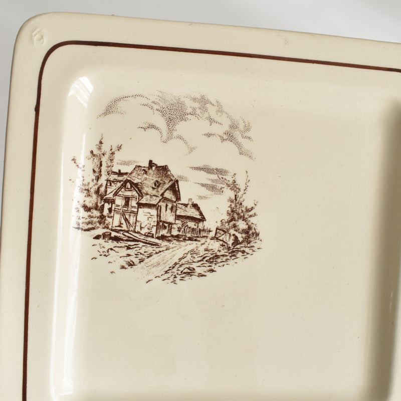 Vintage Square Plate Digoin & Sarreguemines Calvados