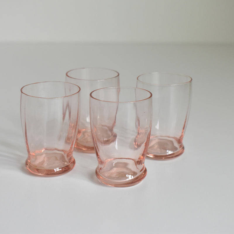 Vintage Liquor Glasses Pink, Set of 4