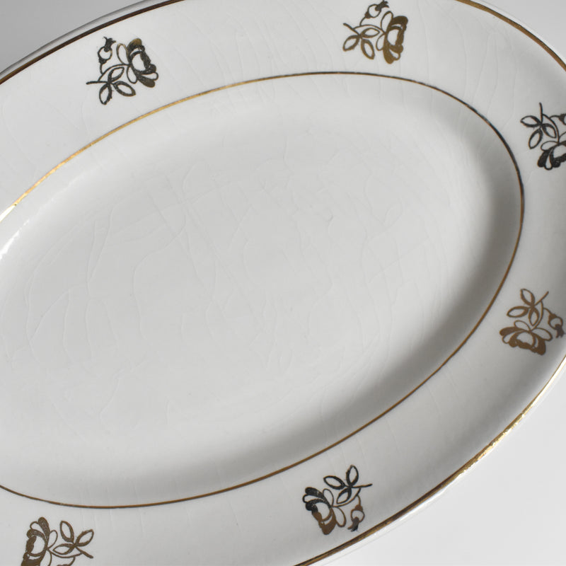 Vintage Sarreguemines Badonviller Gold Flowers