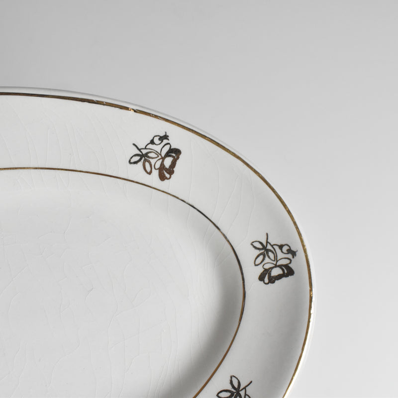 Vintage Sarreguemines Badonviller Gold Flowers