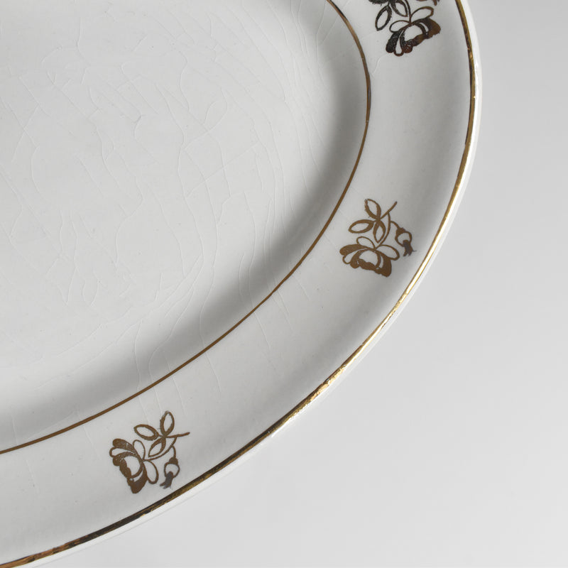 Vintage Sarreguemines Badonviller Gold Flowers