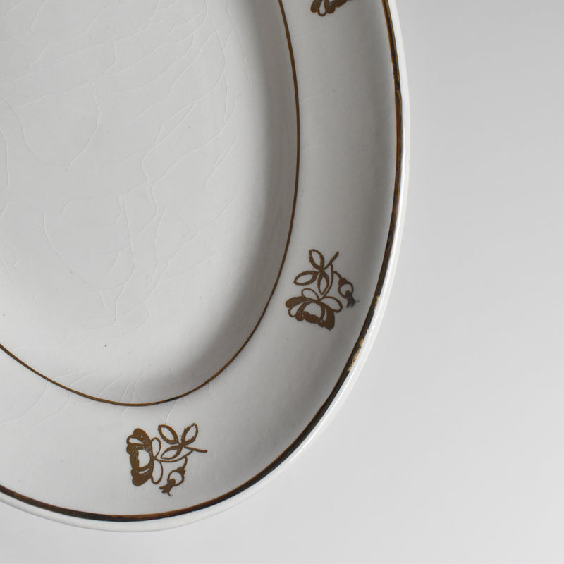 Vintage Sarreguemines Badonviller Gold Flowers