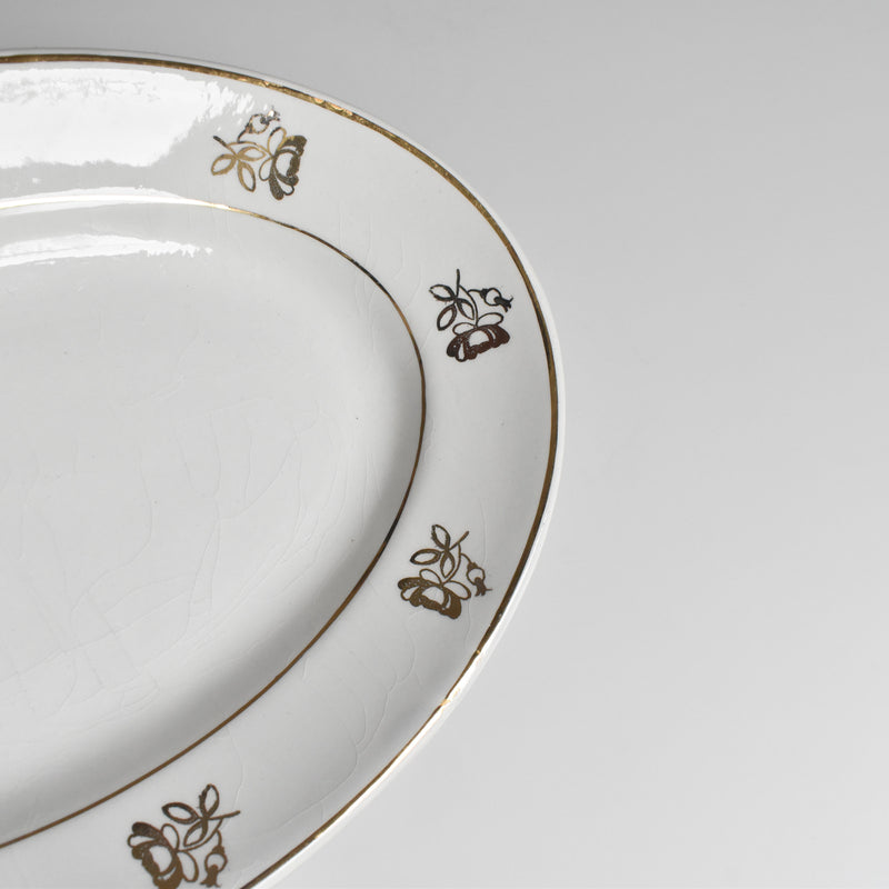 Vintage Sarreguemines Badonviller Gold Flowers