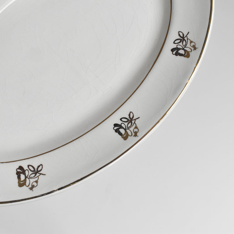 Vintage Sarreguemines Badonviller Gold Flowers