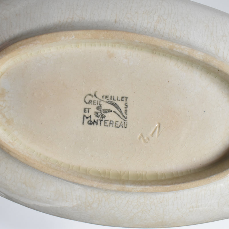 Antique ravier Creil et Montereau Oeillets A