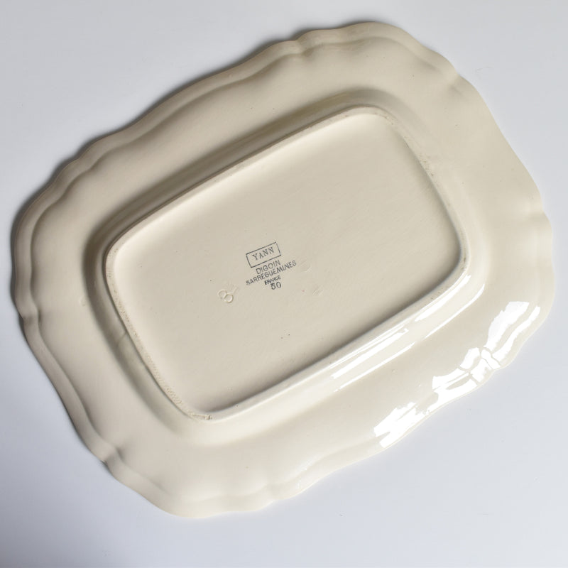 Vintage Rectangular Platter Digoin & Sarreguemines Yann