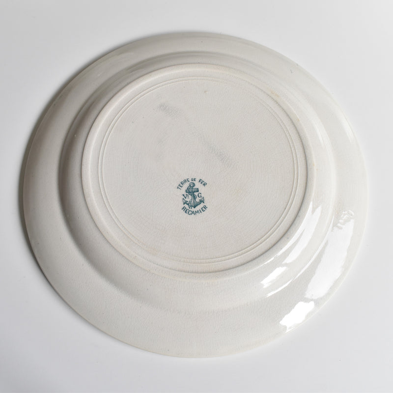 Antique Large Plate VveG Clairefontaine Récamier