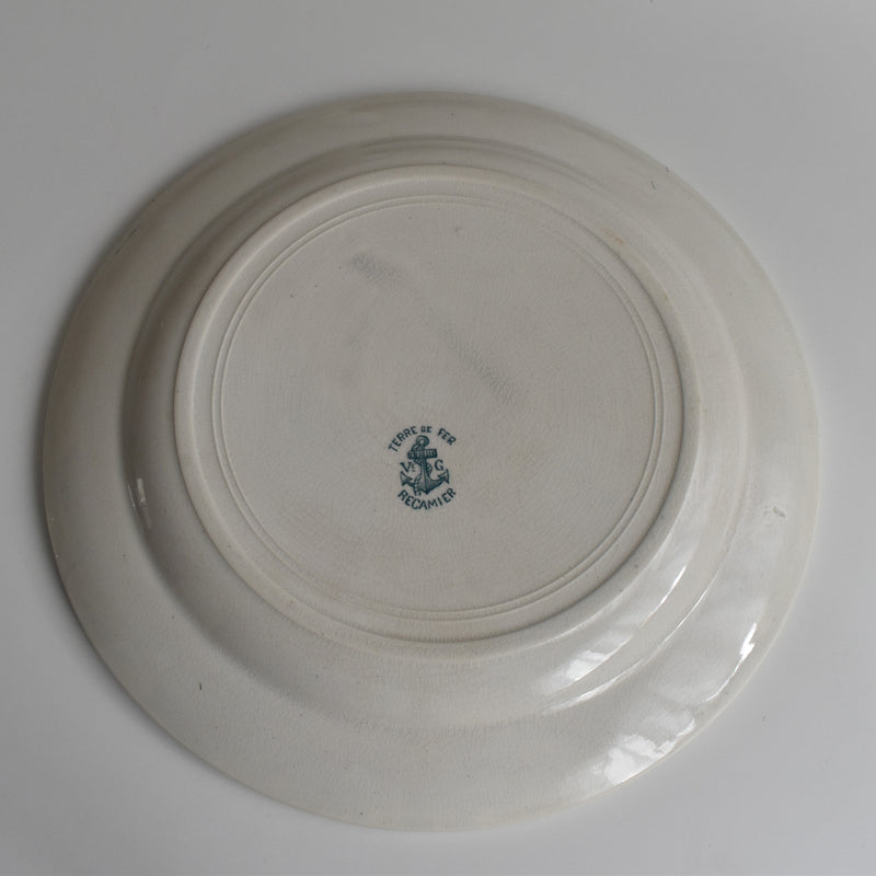 Antique Large Plate VveG Clairefontaine Récamier