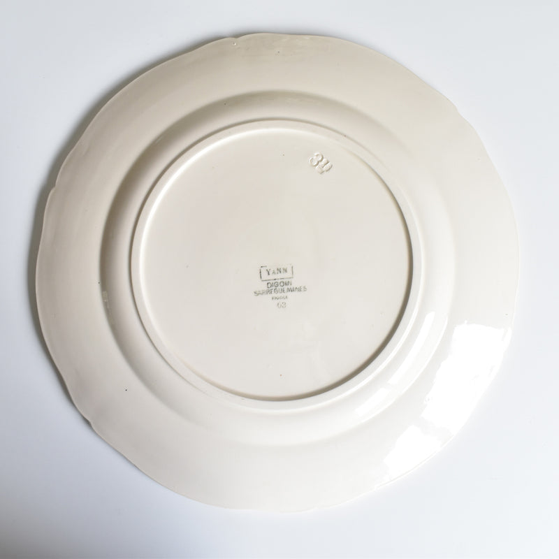 Vintage Large Plate Digoin & Sarreguemines Yann