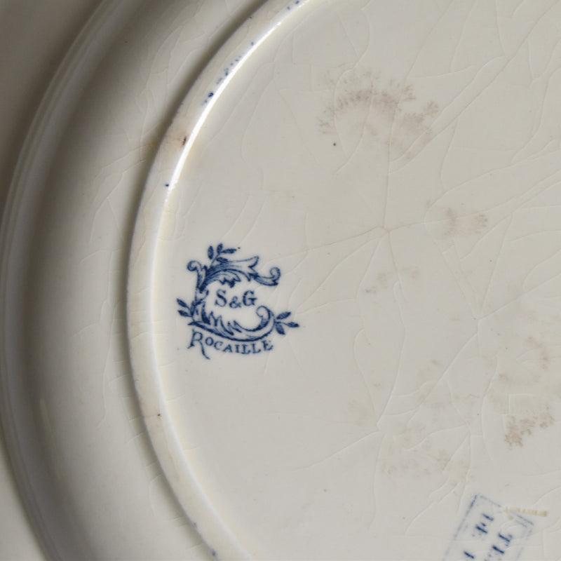 Antique Deep Plate S&G Clairefontaine Rocaille