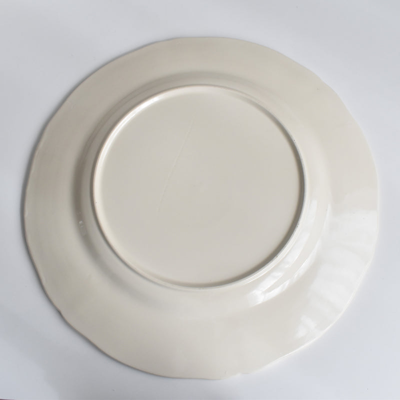 Vintage Large Plate, Digoin & Sarreguemines, Scalloped Rim A