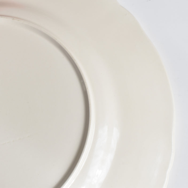 Vintage Large Plate, Digoin & Sarreguemines, Scalloped Rim A