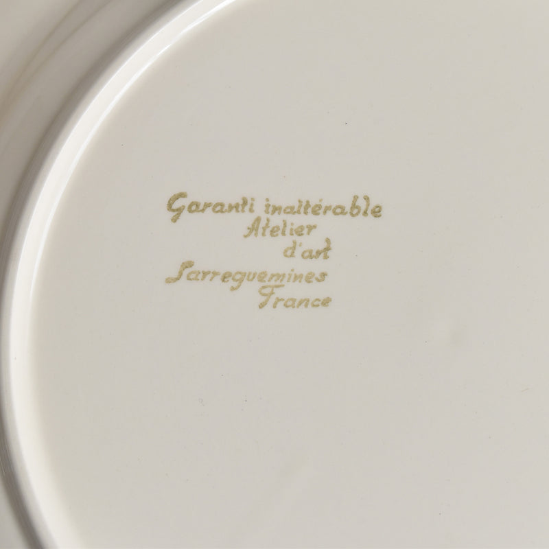 Vintage Large Plate Digoin & Sarreguemines, Flower Rim B