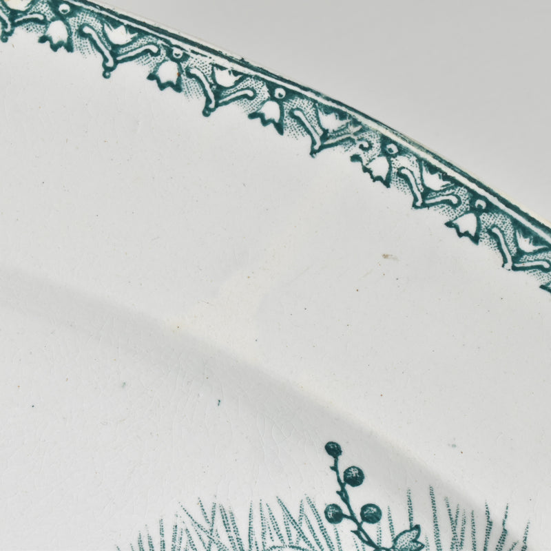 Antique Oval Platter, Saint-Amand Muguet (Lily of the Valley)