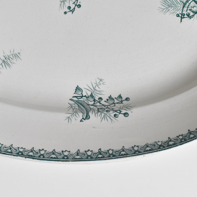 Antique Oval Platter, Saint-Amand Muguet (Lily of the Valley)