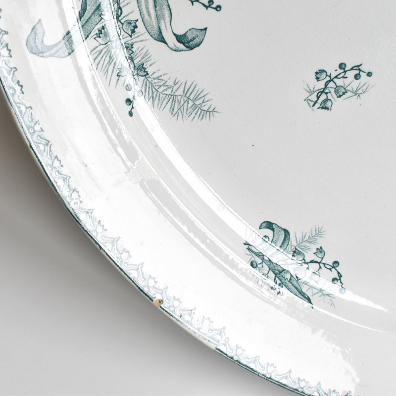 Antique Oval Platter, Saint-Amand Muguet (Lily of the Valley)