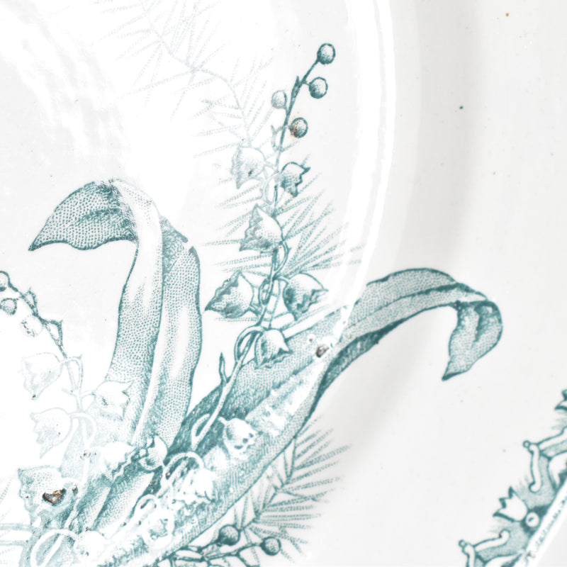 Antique Pedestal Plate Saint Amand Muguet (Lily of the Valley)