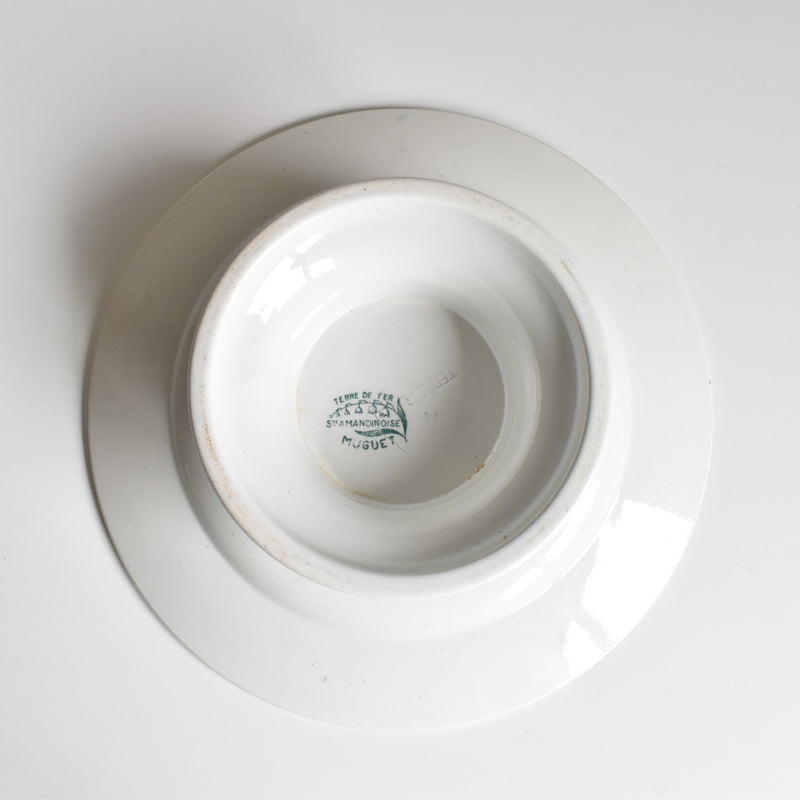 Antique Pedestal Plate Saint Amand Muguet (Lily of the Valley)