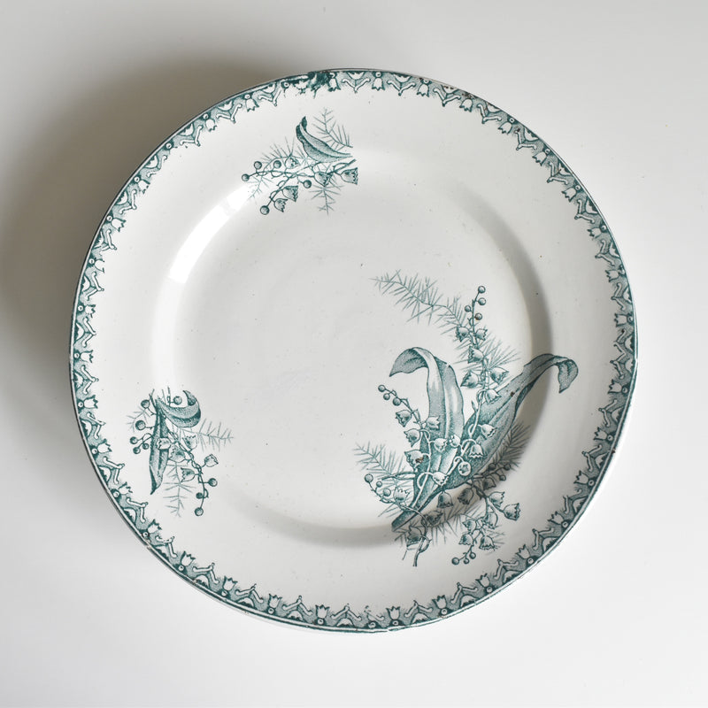 Antique Pedestal Plate Saint Amand Muguet (Lily of the Valley)