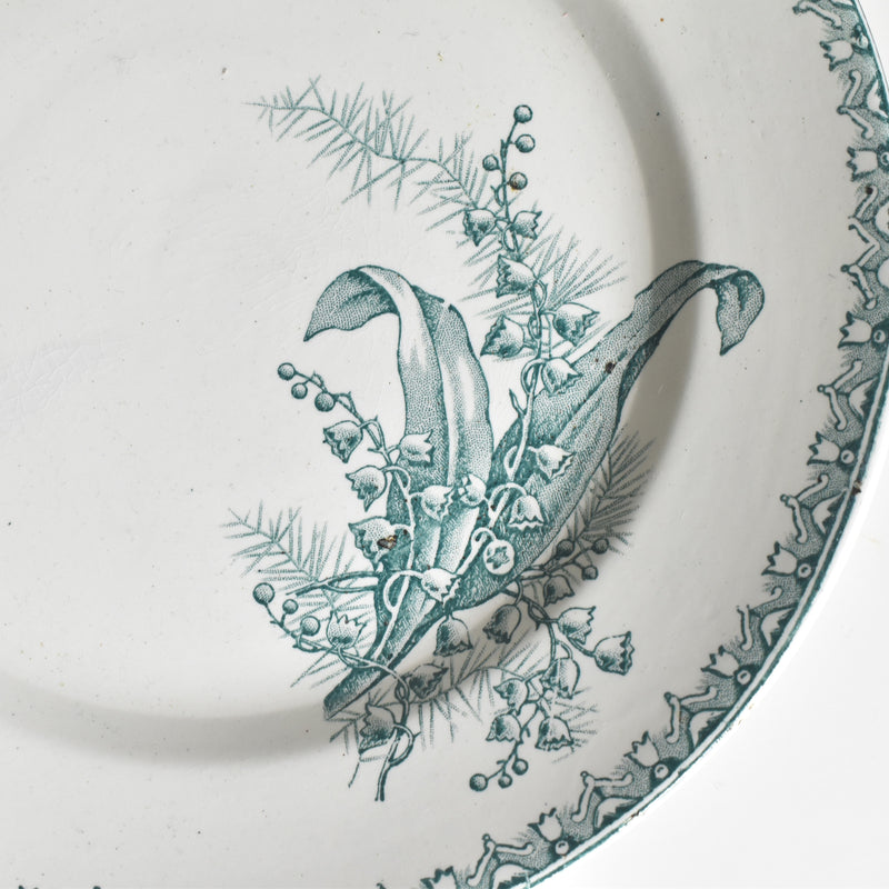 Antique Pedestal Plate Saint Amand Muguet (Lily of the Valley)