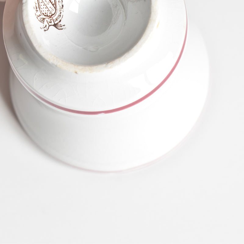 Antique Cup & Saucer Sarreguemines Brûlot Red A