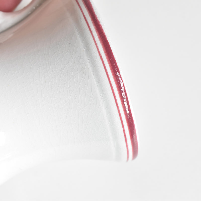 Antique Cup & Saucer Sarreguemines Brûlot Red A