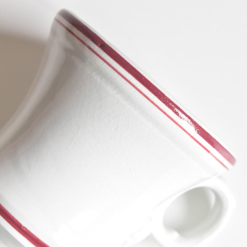 Antique Cup & Saucer Sarreguemines Brûlot Red A