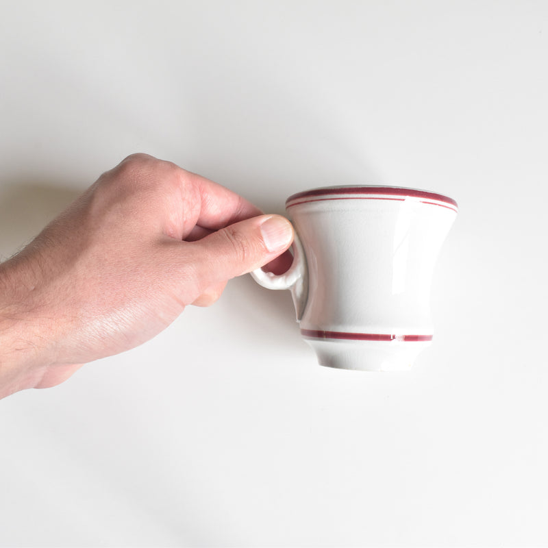 Antique Cup & Saucer Sarreguemines Brûlot Red A