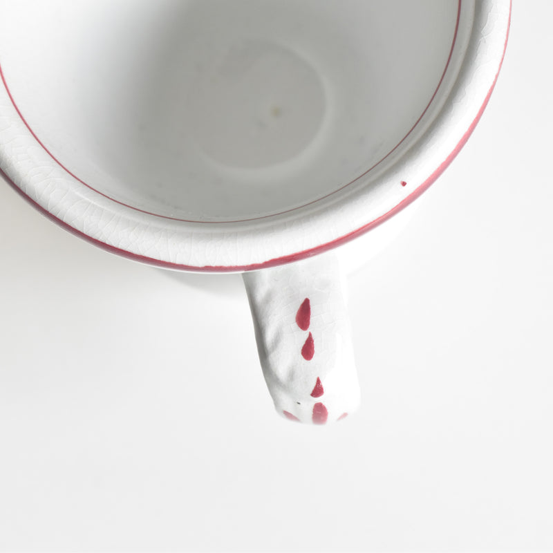 Antique Cup & Saucer Sarreguemines Brûlot Red A