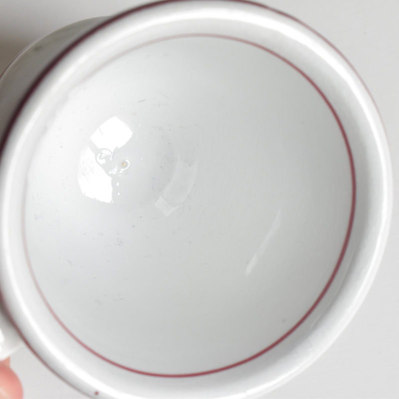 Antique Cup & Saucer Sarreguemines Brûlot Red A