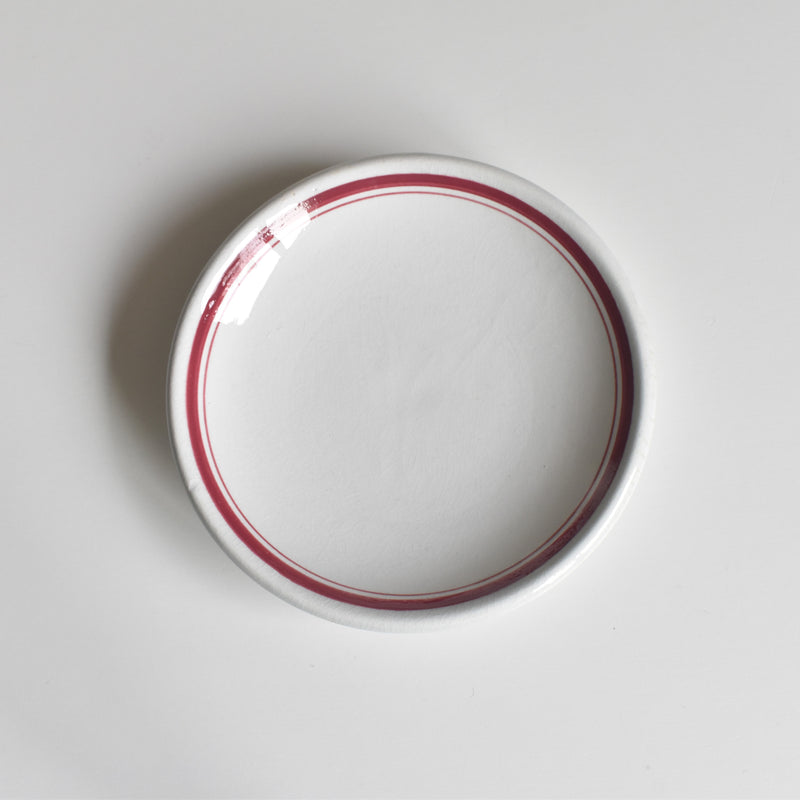 Antique Cup & Saucer Sarreguemines Brûlot Red A