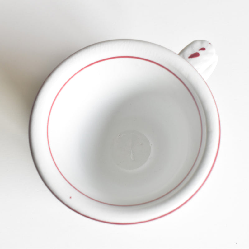 Antique Cup & Saucer Sarreguemines Brûlot Red B