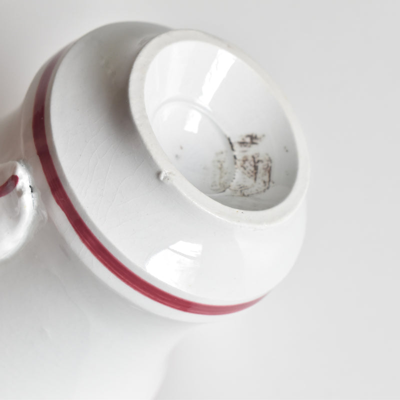 Antique Cup & Saucer Sarreguemines Brûlot Red B